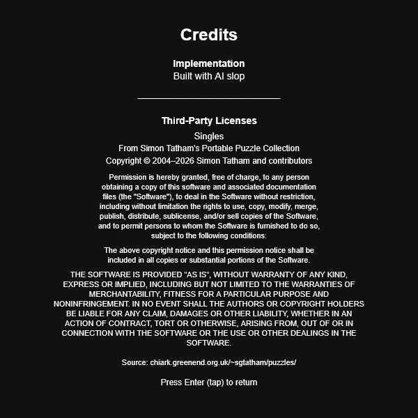 Singles screenshot